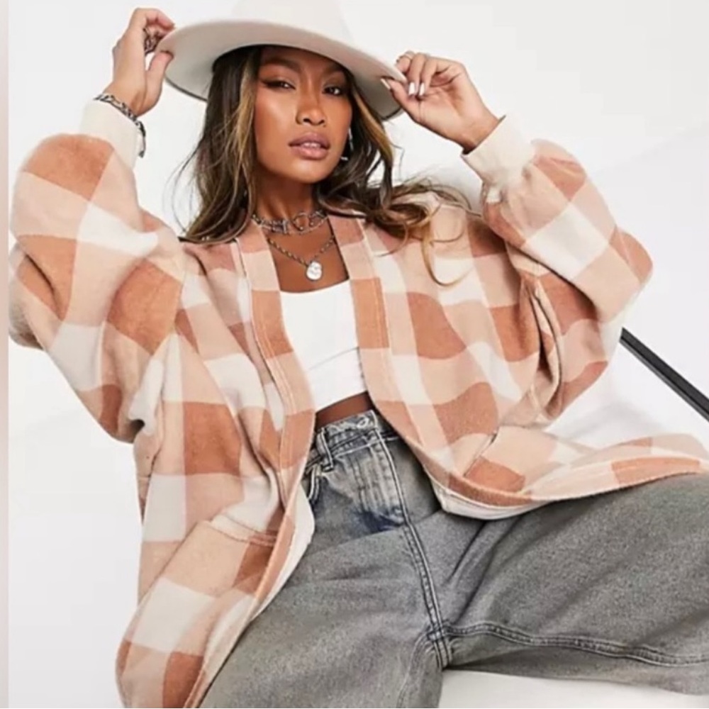 Free People | Benji Check Long Cardigan | Medium
